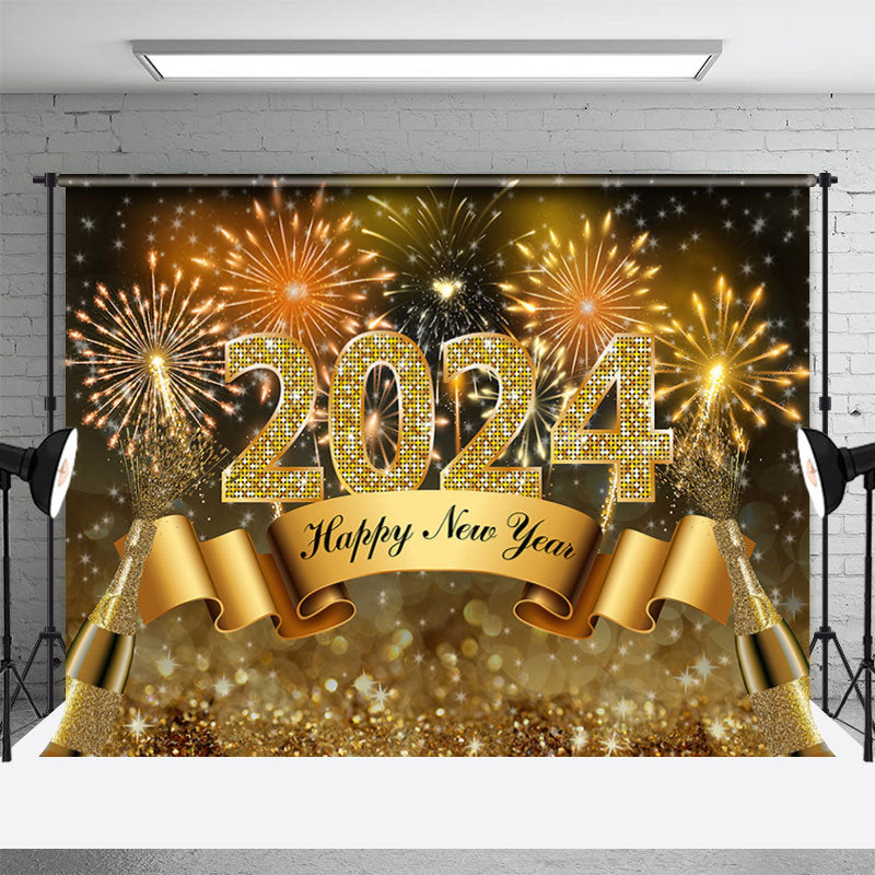 Aperturee - Champagne Sparks Bokeh Happy New Year Backdrop