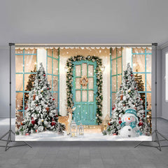 Aperturee - Cheer Snowman With Deer Merry Christmas Backdrop