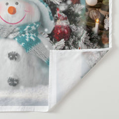Aperturee - Cheer Snowman With Deer Merry Christmas Backdrop