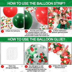 Aperturee - Christmas Balloon Arch Kit Red Candy Cane Party Decorations