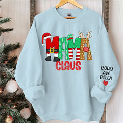 Aperturee - Christmas Elf Elk Claus Custom Mom Daughter Sweatshirt