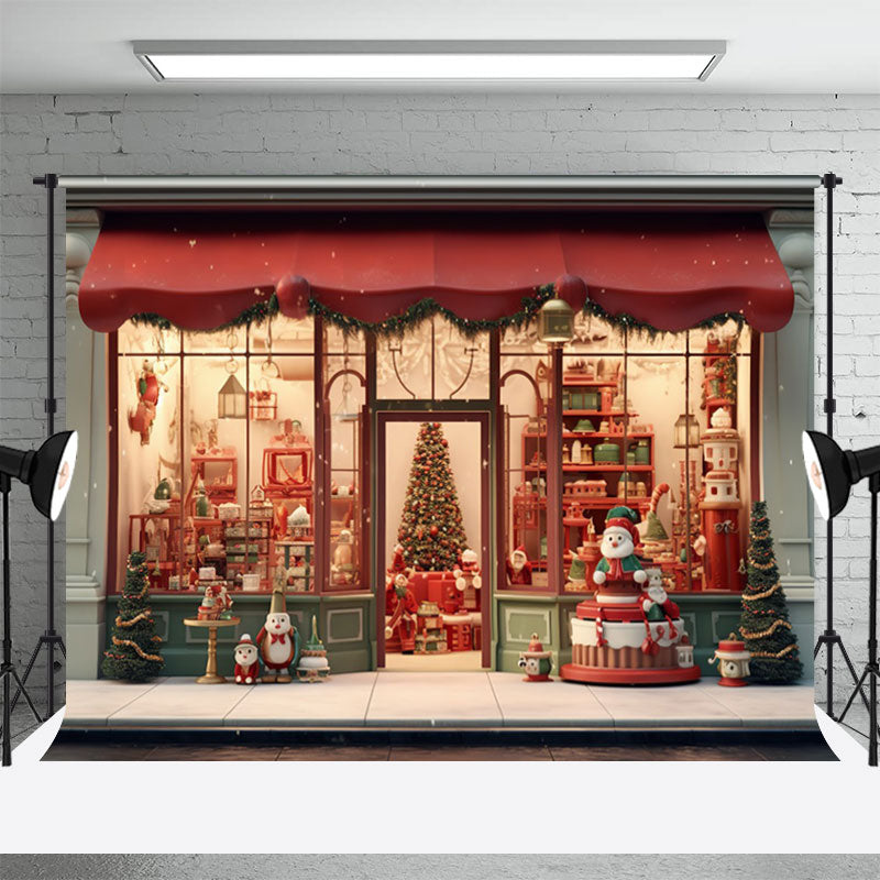 Aperturee - Christmas Gift Shop Holiday Portrait Studio Backdrop