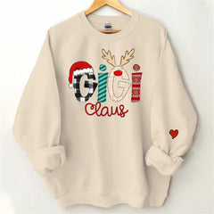 Aperturee - Christmas Hat Elk Plaid Claus Custom Mom Sweatshirt