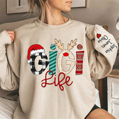 Aperturee - Christmas Love Custom Grandma Life Kids Sweatshirt