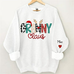 Aperturee - Christmas Plaid Claus Custom Grandma Kids Sweatshirt