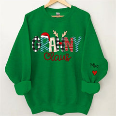 Aperturee - Christmas Plaid Claus Custom Grandma Kids Sweatshirt