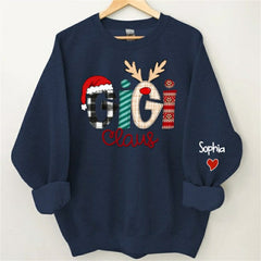 Aperturee - Christmas Plaid Stripe Claus Custom Grandma Sweatshirt