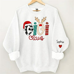 Aperturee - Christmas Plaid Stripe Claus Custom Grandma Sweatshirt