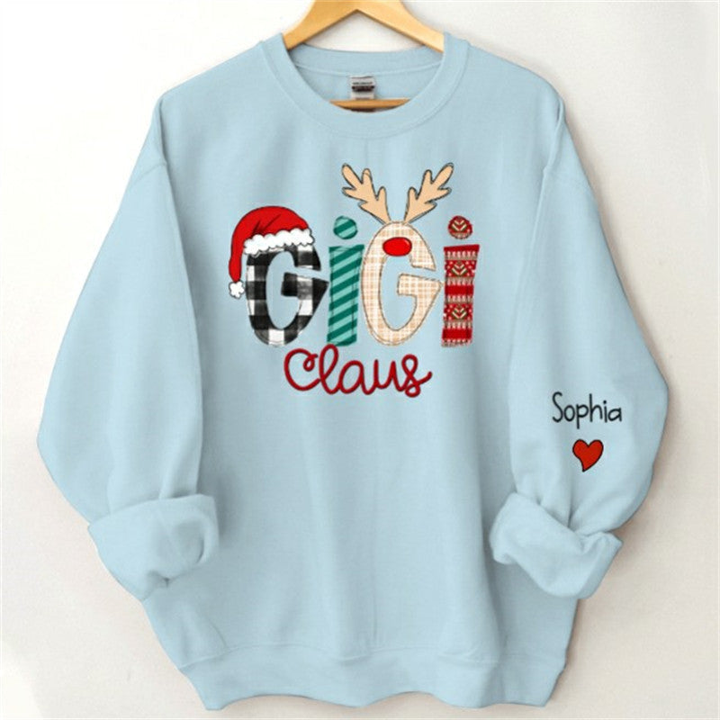 Aperturee - Christmas Plaid Stripe Claus Custom Grandma Sweatshirt