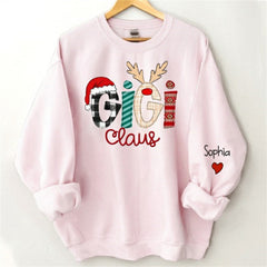 Aperturee - Christmas Plaid Stripe Claus Custom Grandma Sweatshirt