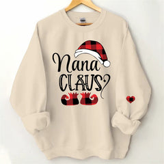 Aperturee - Christmas Santa Hat Shoes Custom Nana Kids Sweatshirt