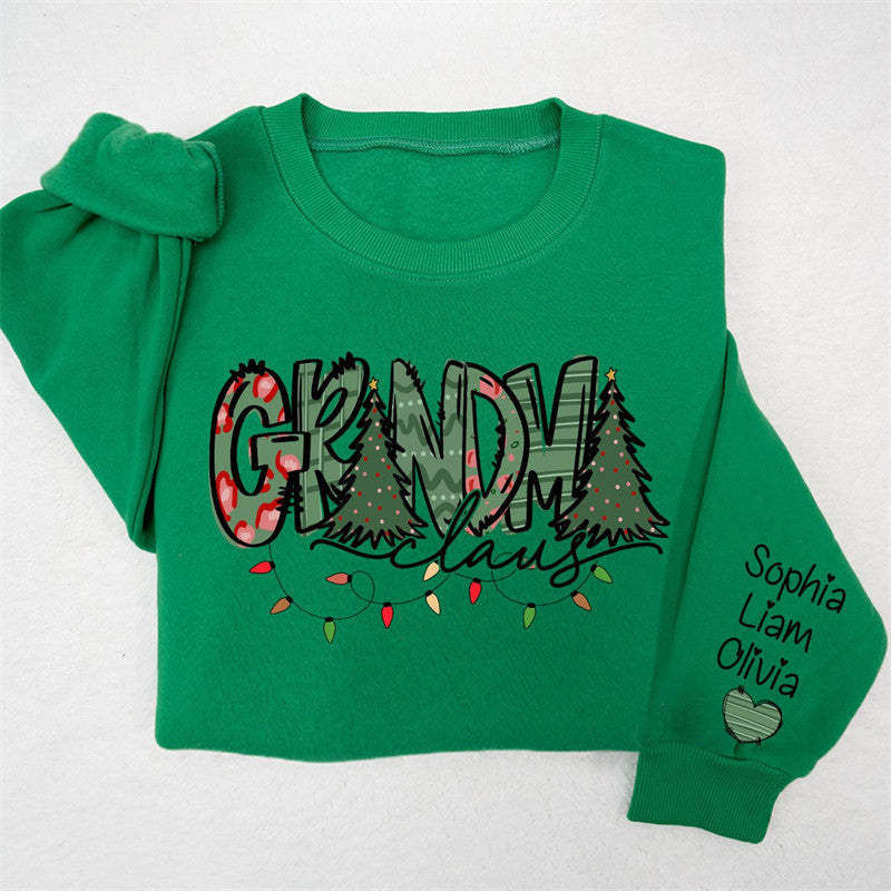 Aperturee - Christmas Tree Claus Custom Grandma Kid Sweatshirt