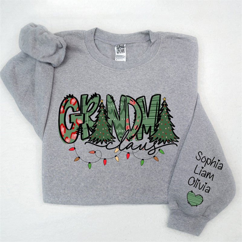 Aperturee - Christmas Tree Claus Custom Grandma Kid Sweatshirt