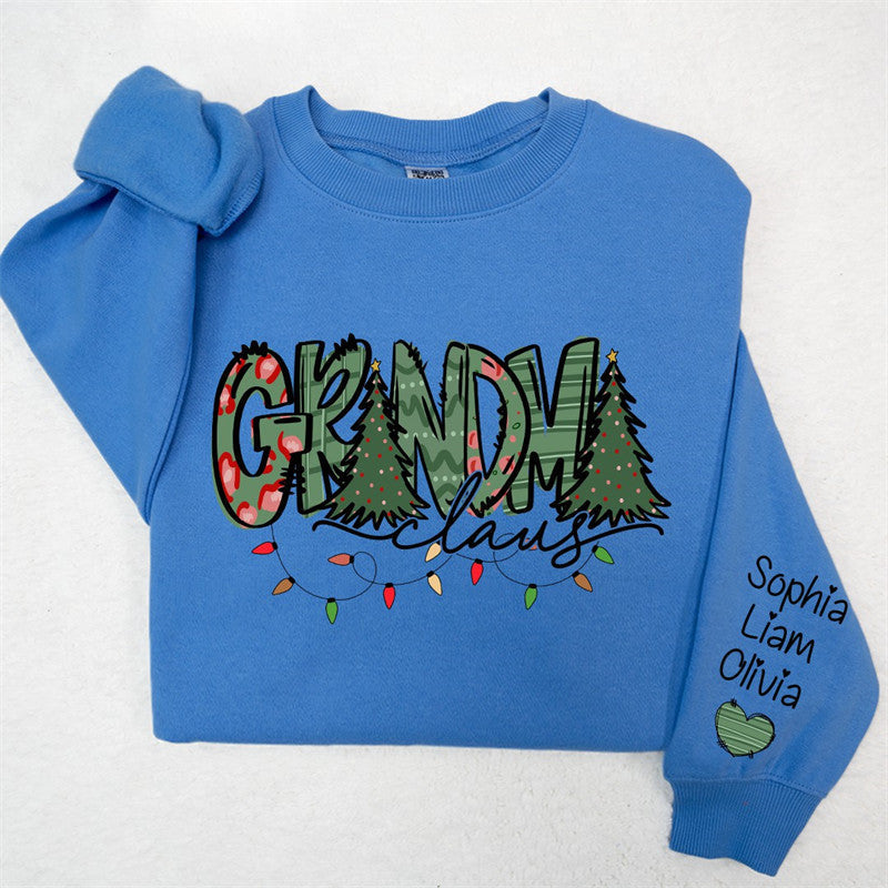 Aperturee - Christmas Tree Claus Custom Grandma Kid Sweatshirt