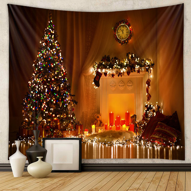 Aperturee - Christmas Tree Warm Light Candle Holiday Backdrop