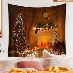 Aperturee - Christmas Tree Warm Light Candle Holiday Backdrop