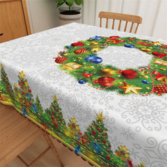 Aperturee - Christmas Tree Wreath Ball Decorative Tablecloth