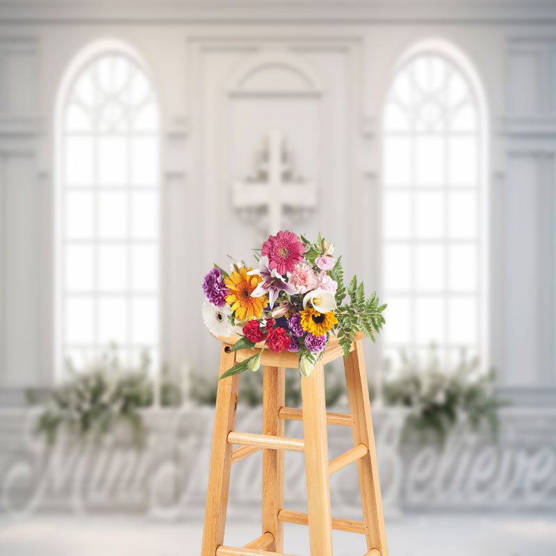 Aperturee - Church Interior Easter Backdrop With Cross And Window