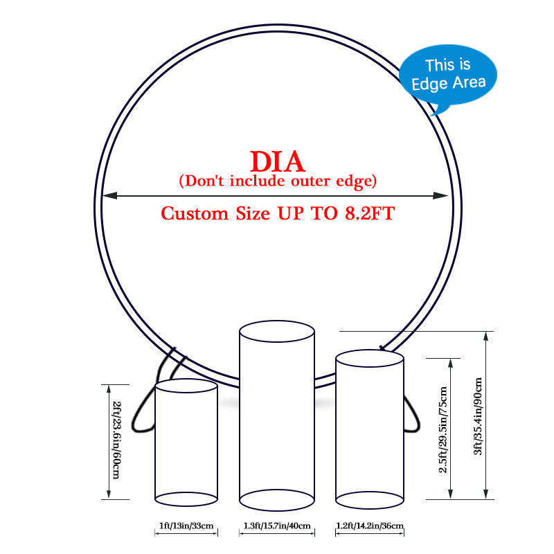 Aperturee - Circle Abc Pattern White Graduation Day Backdrop Kit