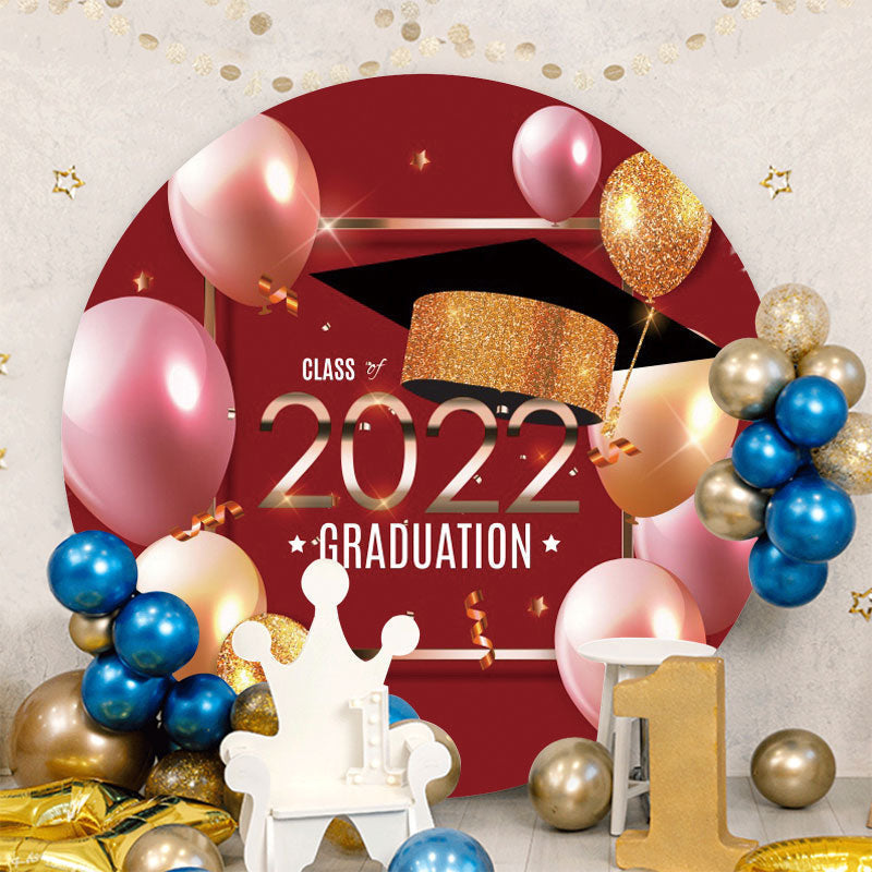 Aperturee - Circle Balloons Class Of 2022 Graduation Backdrop