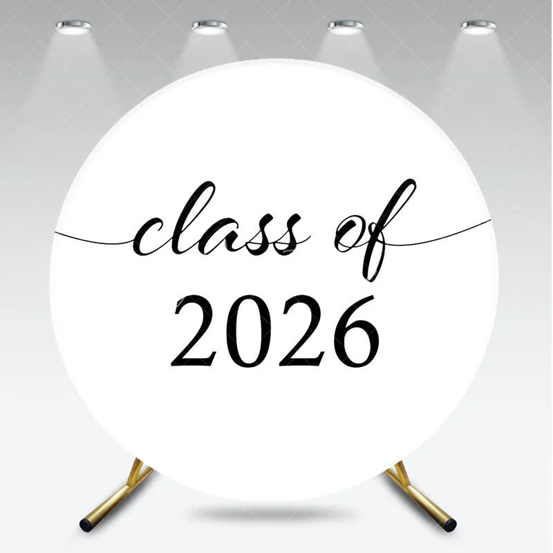 Aperturee - Circle Black White Simple Backdrop For Graduation