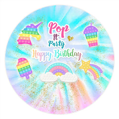 Aperturee Circle Colorful Rainbow Pop It Birthday Party Backdrop