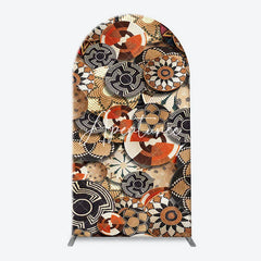 Aperturee - Circle Flowers Ethiopian Basket Pattern Arch Backdrop