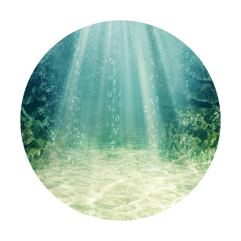 Aperturee - Circle Green Seaweed And Sea Summer Backdrop