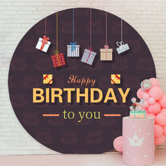 Aperturee - Circle Happp Birthday Gifts Backdrop For Decoration