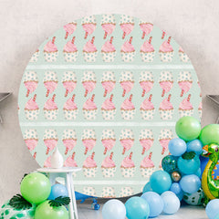 Aperturee - Circle Ice Cream Round Green Birthday Bacdkrop