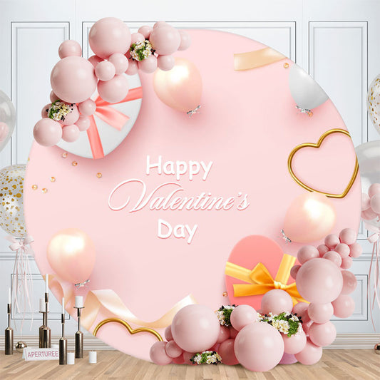Aperturee - Circle Love Gift Pink Valentines Day Backdrop