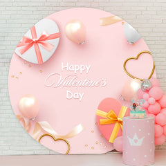 Aperturee - Circle Love Gift Pink Valentines Day Backdrop