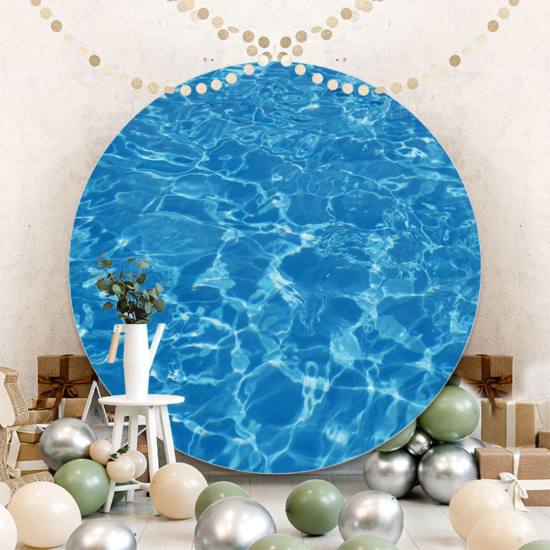 Aperturee - Circle Nature Blue Sea Birthday Decro Backdrop