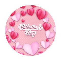 Aperturee - Circle Pink Love Happy Valentines Day Backdrop