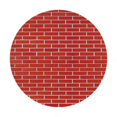 Aperturee - Circle Red Bricks Birthday Decoration Backdrop