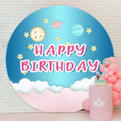 Aperturee - Circle Star Blue Sky Happy Birthday Backdrop