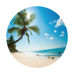 Aperturee - Circle Sun And Coconut Summer Beach Backdrop