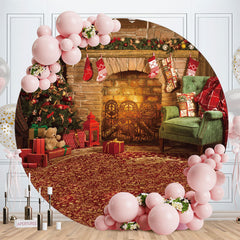 Aperturee - Circle Warm House Happy Christmas Day Backdrop