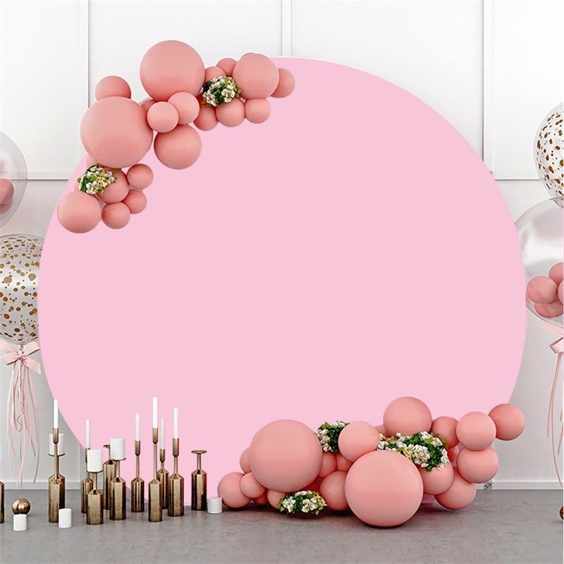 Aperturee Circlr Solid Pink Simple Party Round Backdrops