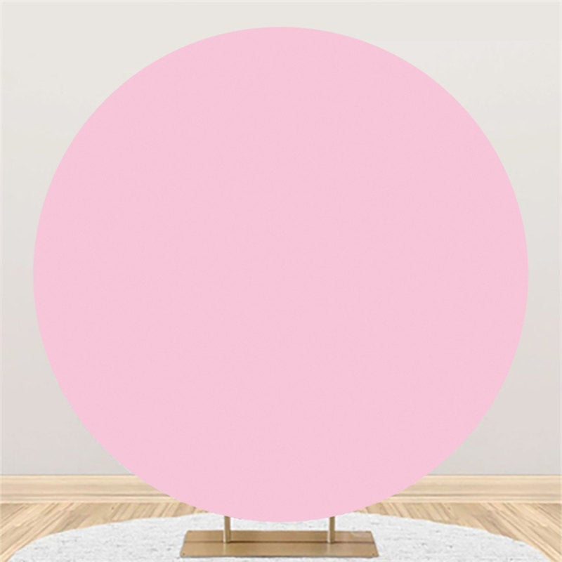 Aperturee Circlr Solid Pink Simple Party Round Backdrops