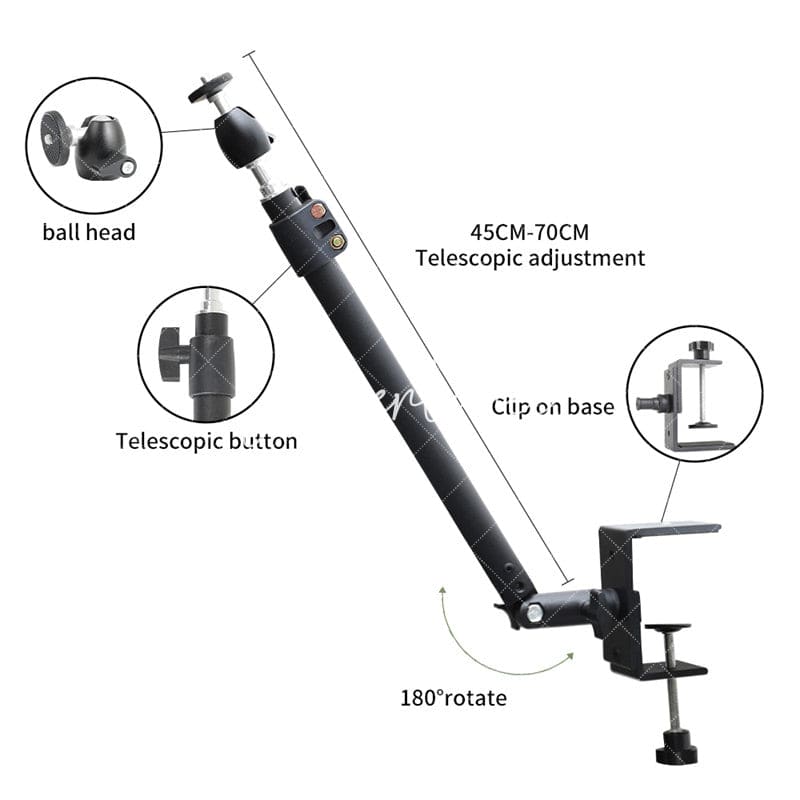 Aperturee - Clamp Light Tripod Adjustable Tabletop Stand For Camera