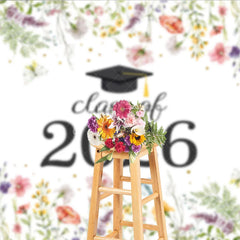 Aperturee - Class Of 2026 Spring Bloosom Flower Graduation Backdrop