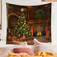 Aperturee - Classic Room Huge Tree Wreath Christmas Backdrop