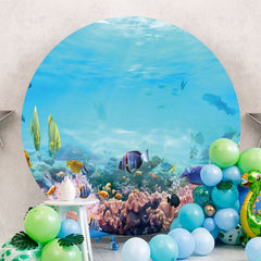 Aperturee - Clear Under Sea With Coral And Fish Round Backdrop