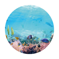 Aperturee - Clear Under Sea With Coral And Fish Round Backdrop