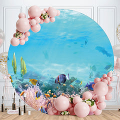 Aperturee - Clear Under Sea With Coral And Fish Round Backdrop