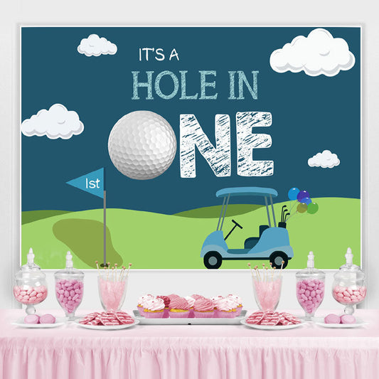 Aperturee Its A Hole in One Car Backdrop for 1st Birthday
