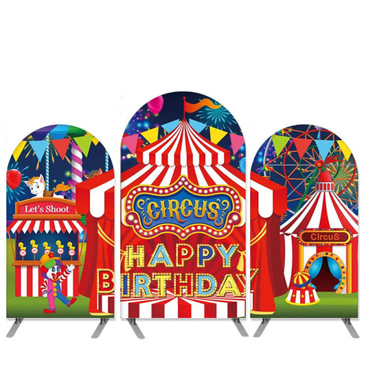 Aperturee Circus Night Theme Happy Birthday Arch Backdrop Kit