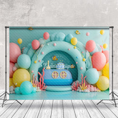 Aperturee - Colorful Balloon Submarine Coral Cake Smash Backdrop