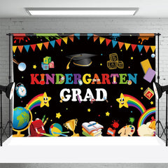 Aperturee - Colorful Book Bag Black Kindergarden Grad Backdrop